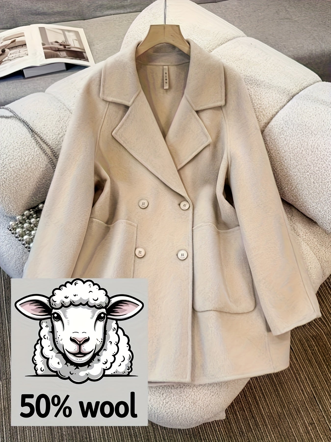 Women'S Vintage Winter Coat - Elegant Trench Coat with Button Front Closure, Structured Collar & Long Sleeves, Solid Color Long Coat for Fall\u002FWinter, Formal & Casual Outfits, Winter Coats, Seasonal Fashion, Classic Design, Durable Fabric