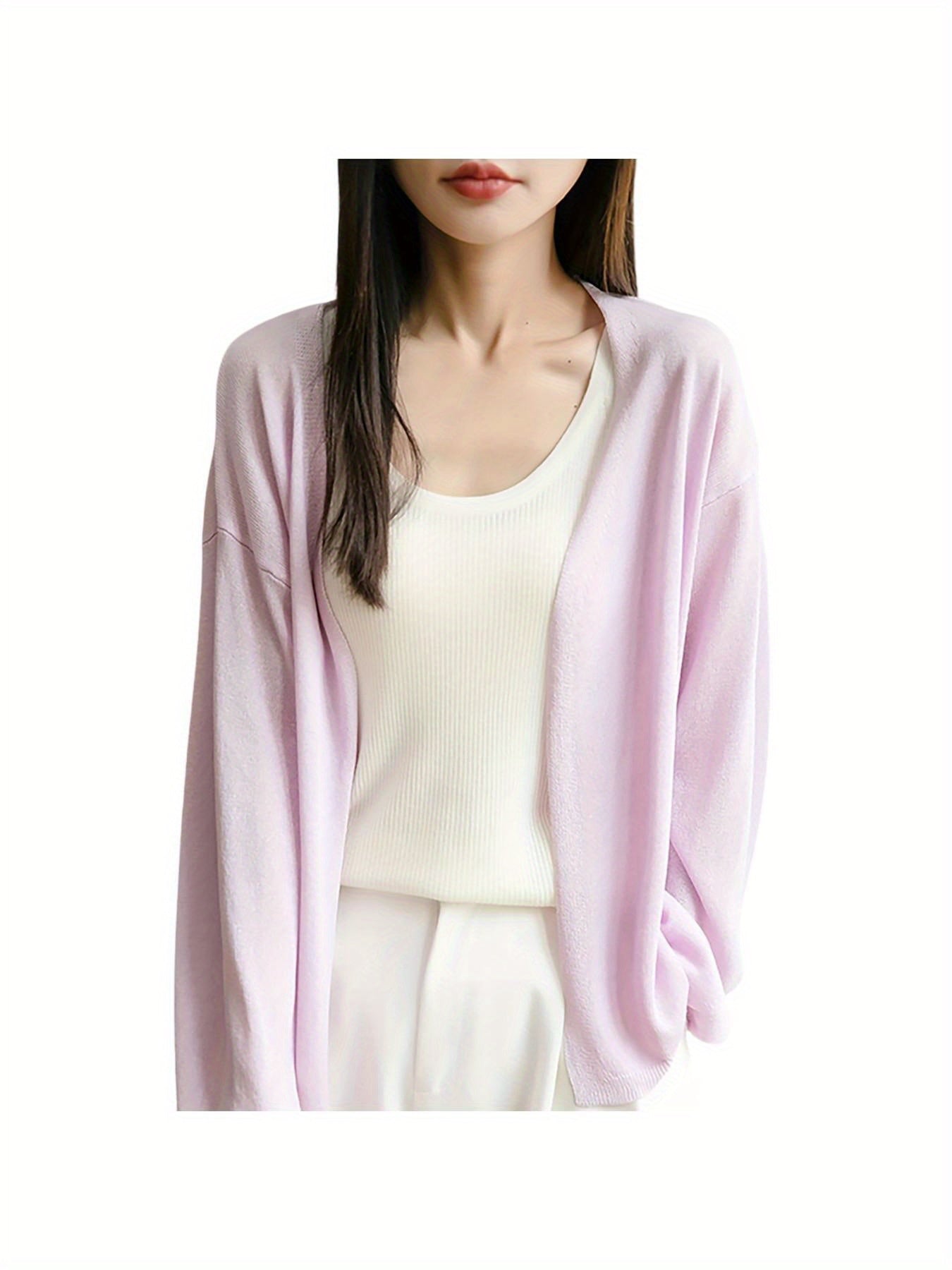 Lightweight Oversized Cardigan - Soft Grey Sweater Jacket with Collar, Long Sleeve Winter Coat for Layering, Machine Washable Loose Fit Outerwear (No Buttons\u002FLaces) - Casual to Professional Fall Winter Wear