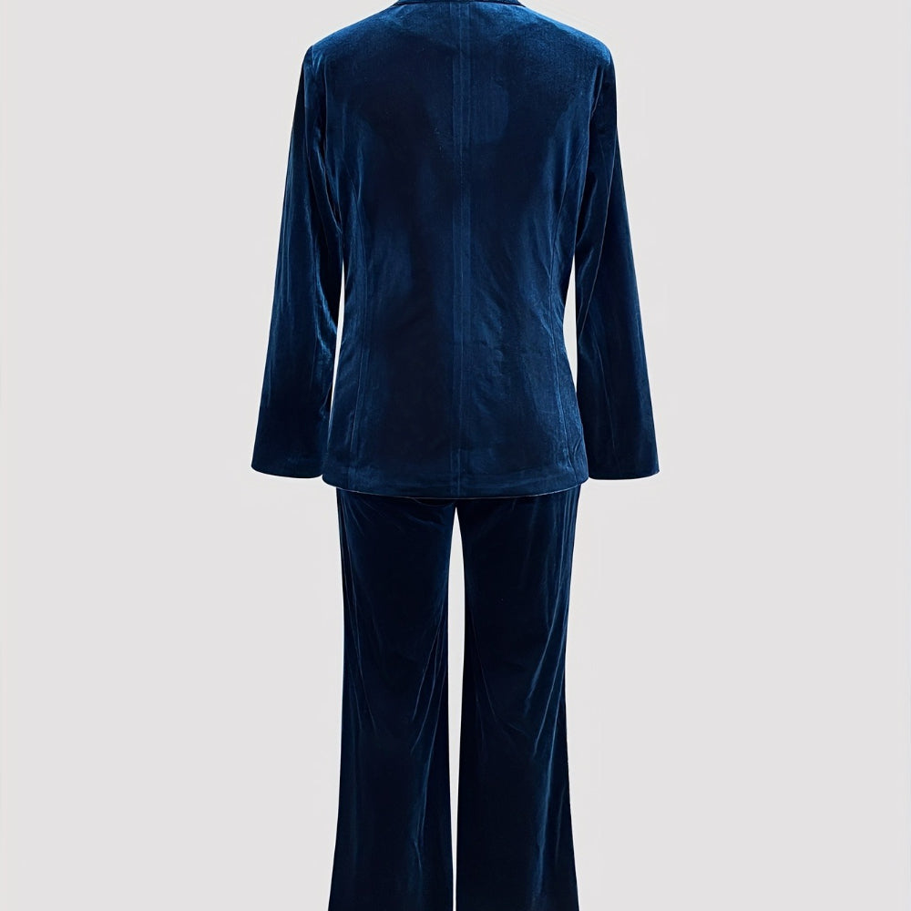 Women'S Single-Breasted Blazer And Trousers Two-Piece Suit Suitable for Business Casual Daily Dress