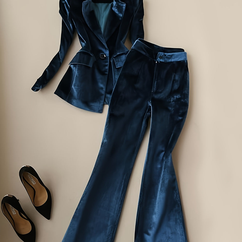 Women'S Single-Breasted Blazer And Trousers Two-Piece Suit Suitable for Business Casual Daily Dress