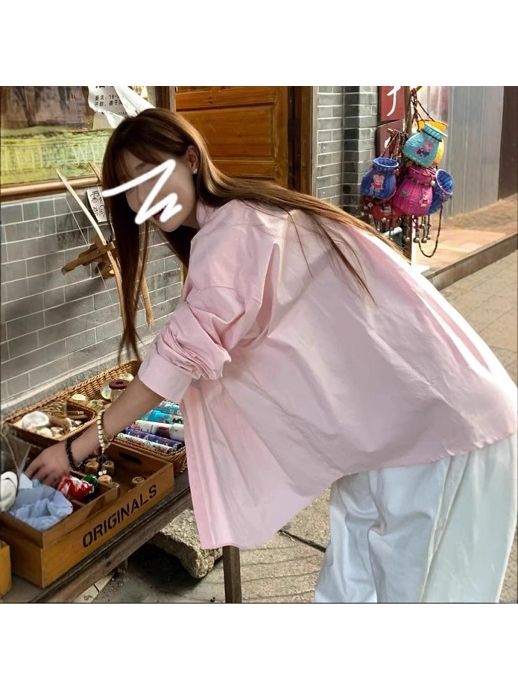 Women's Pink Collar Blouse Jacket - Loose-Fit Mid-Length Cardigan Coat, Lightweight Sunscreen Shirt for Autumn & Spring, Casual to Dressy Outerwear (Hand Wash\u002FDry Clean) - No Collarbone-Length Shortcuts