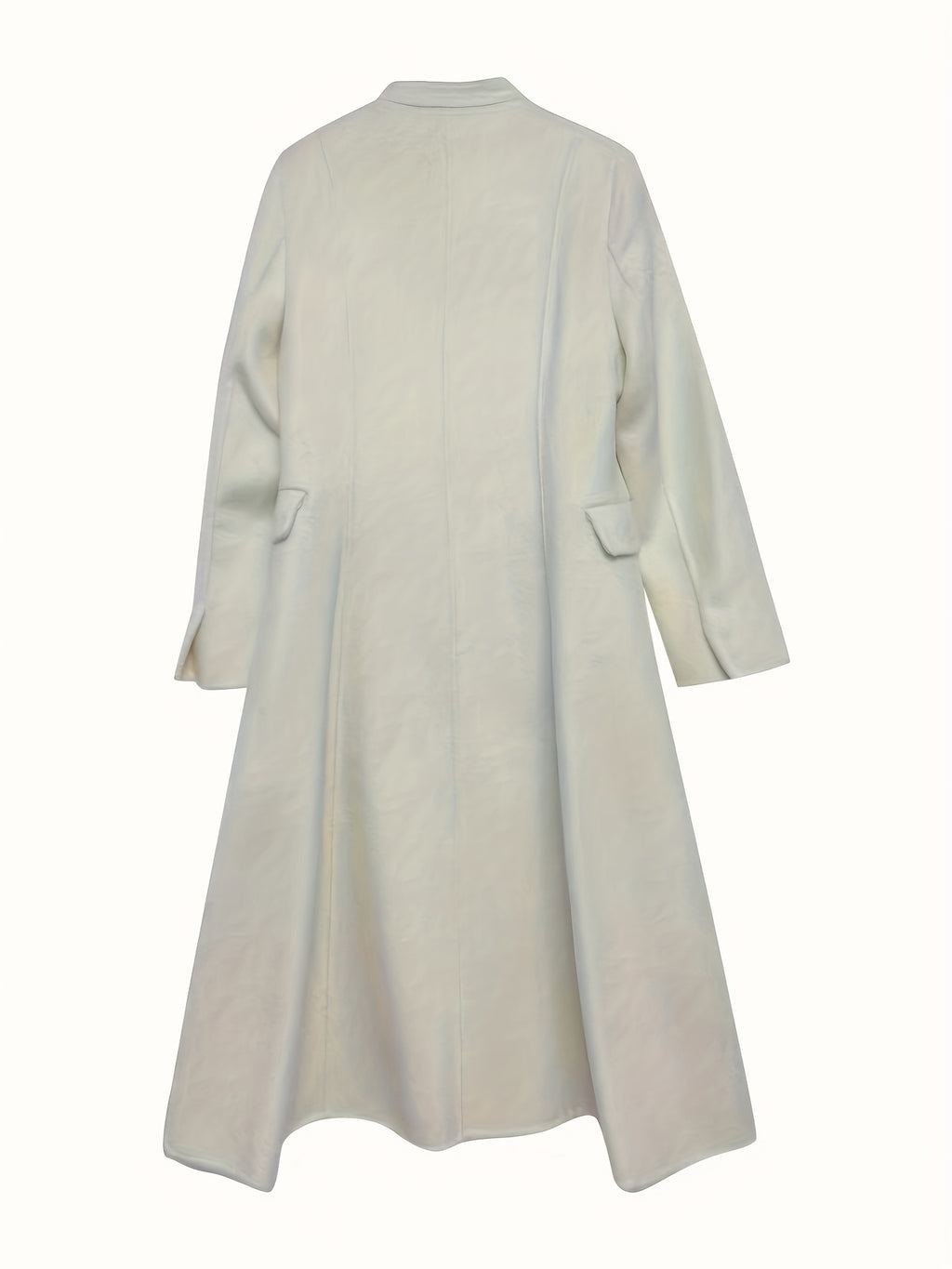 Women'S Elegant Winter Coat - \u002FNeutral Trench Coat with Front Bow, Structured Collar & Long Sleeves, Chic Office to Party Outerwear for Fall\u002FWinter