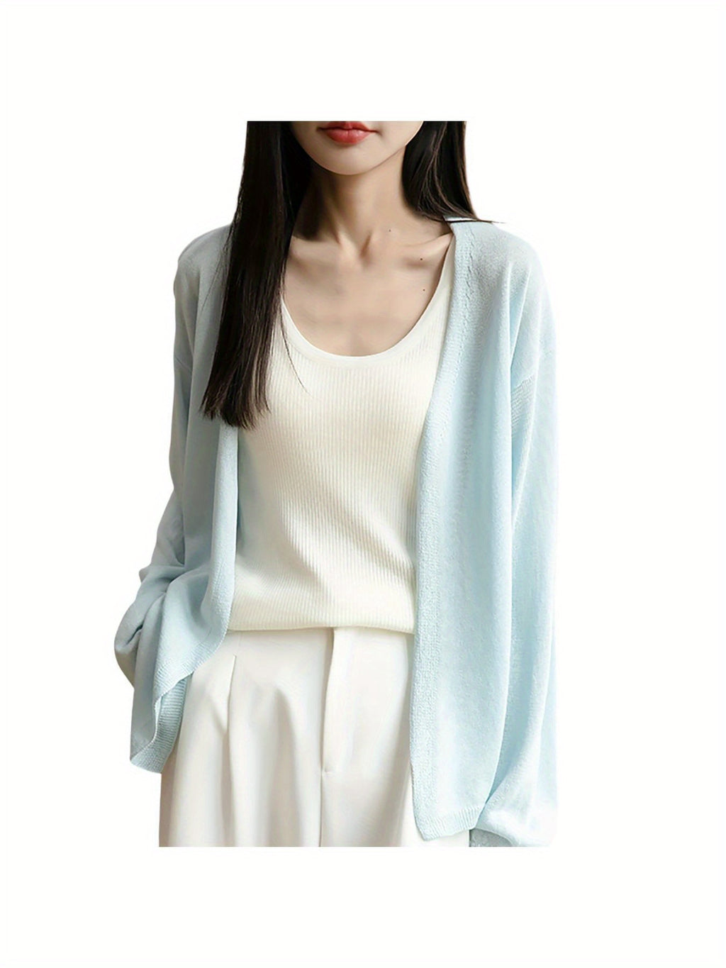 Lightweight Oversized Cardigan - Soft Grey Sweater Jacket with Collar, Long Sleeve Winter Coat for Layering, Machine Washable Loose Fit Outerwear (No Buttons\u002FLaces) - Casual to Professional Fall Winter Wear