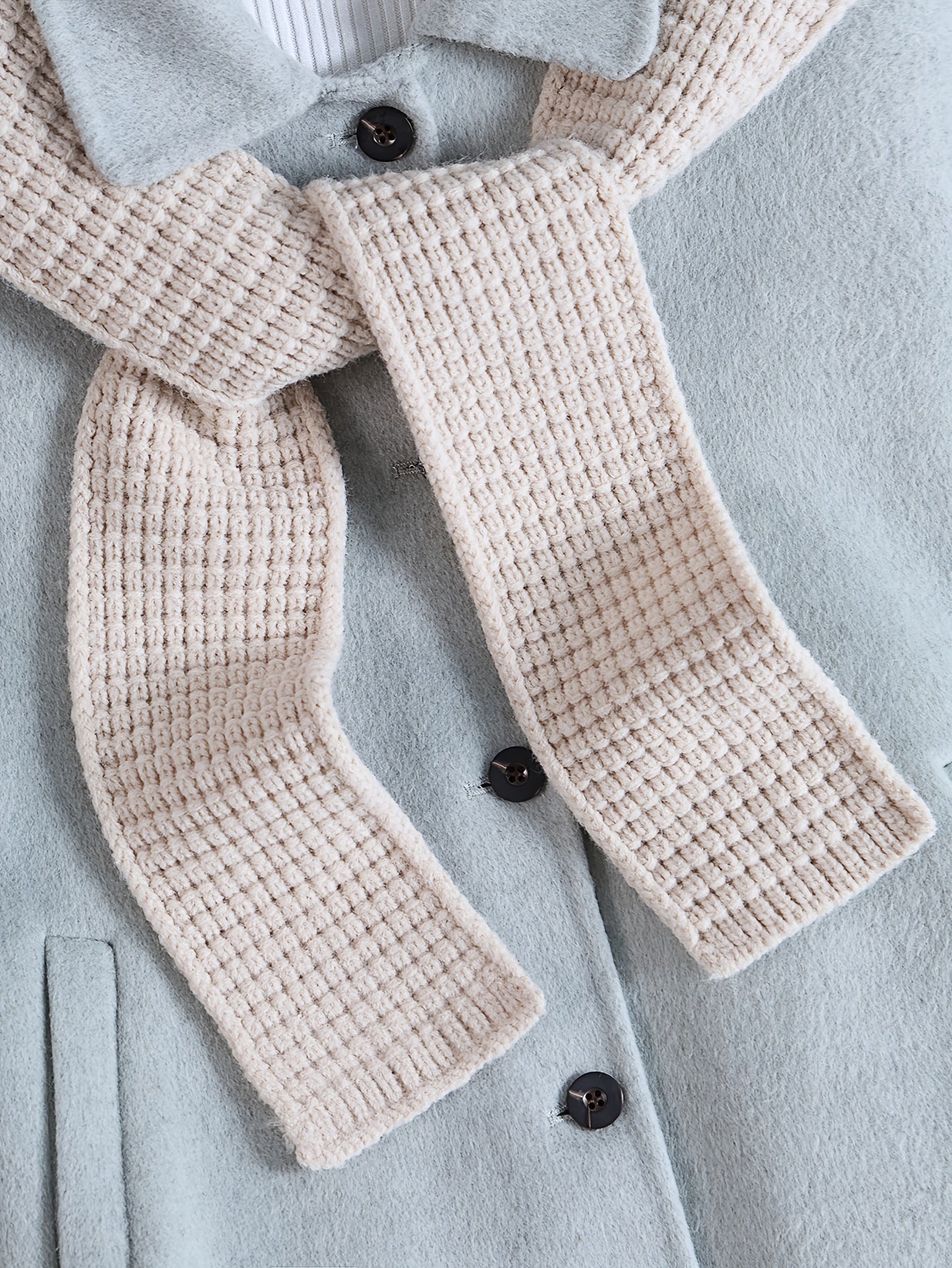 Women'S Mint Green Luxury Wool Coat - Elegant Lapel Collar Single-Breasted Winter Jacket with Pockets, Soft Warm Outerwear for Fall & Winter, Casual to Formal Events, Winter Coat, Formal Event Attire, Sophisticated Style, Durable Fabric