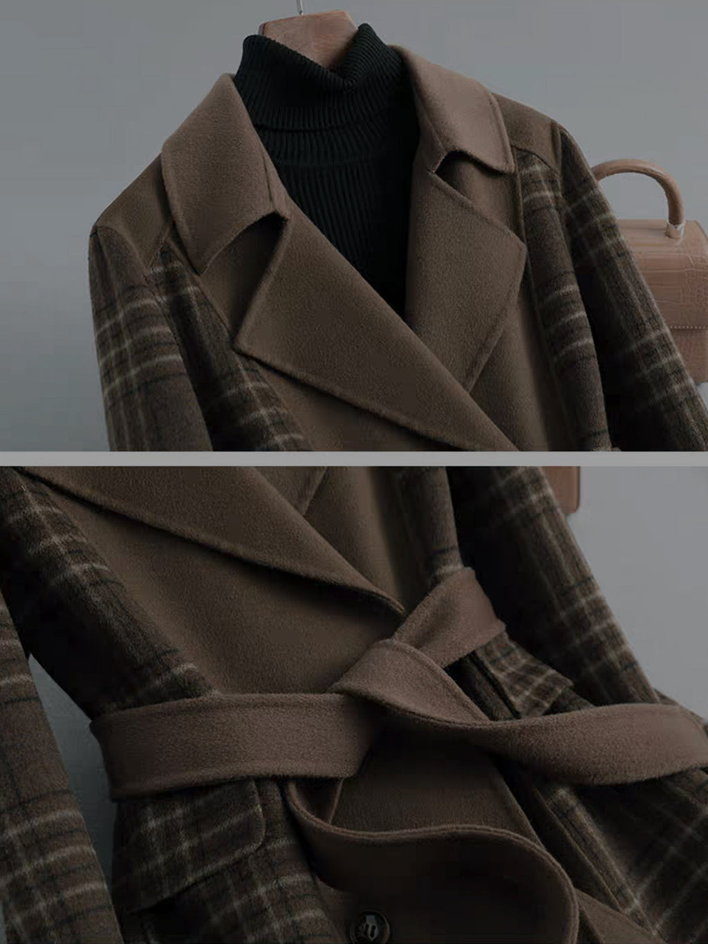 Women'S Elegant Long Coat - Chic Office to Party Outerwear, Structured H-Silhouette, Long Formal & Everyday Jacket for Fall\u002FWinter, Brown\u002F, Winter Fashion, Classic Design, Professional Women