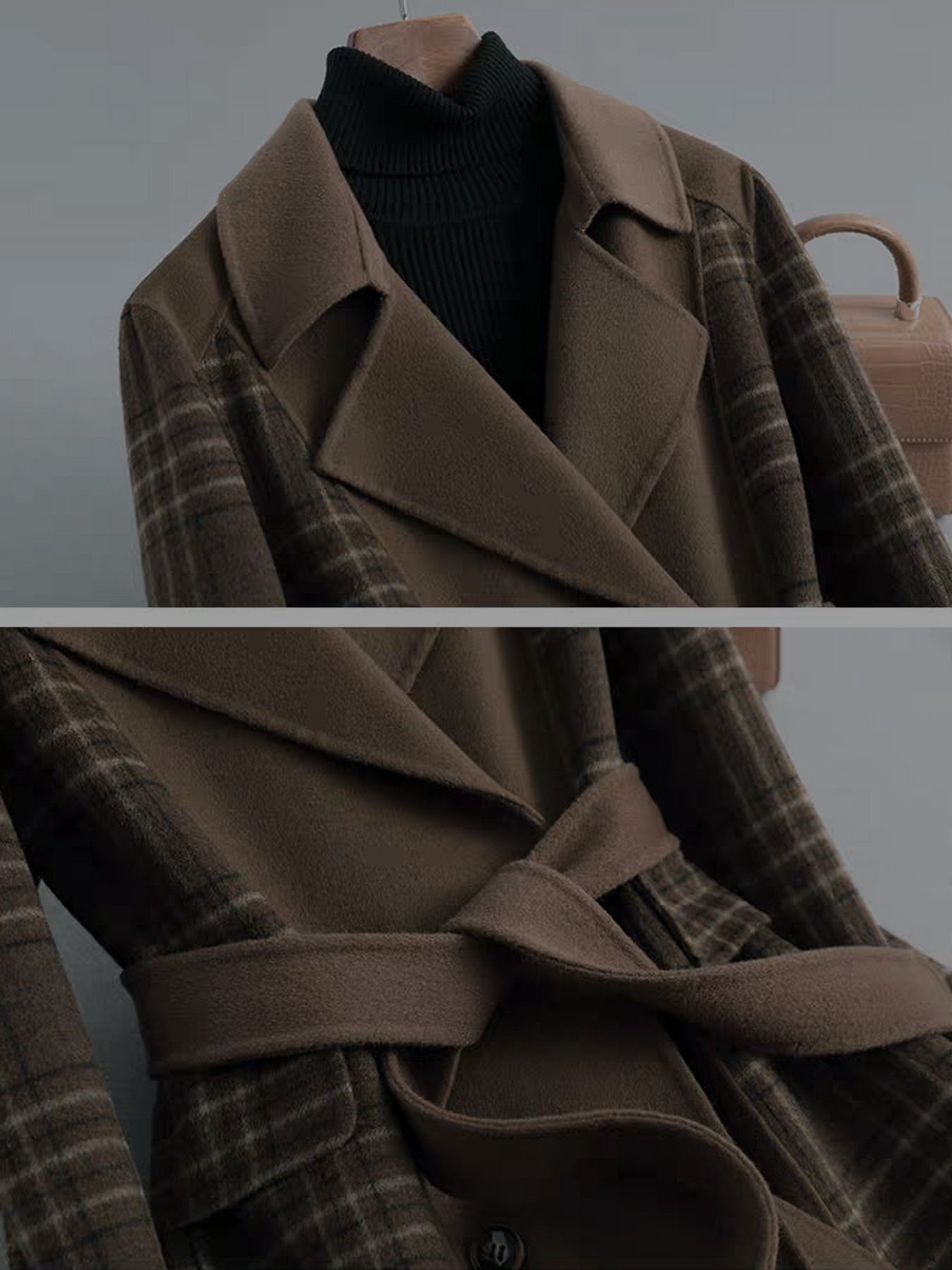 Women'S Elegant Long Coat - Chic Office to Party Outerwear, Structured H-Silhouette, Long Formal & Everyday Jacket for Fall\u002FWinter, Brown\u002F, Winter Fashion, Classic Design, Professional Women