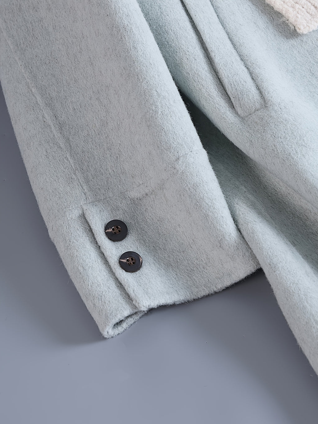 Women'S Mint Green Luxury Wool Coat - Elegant Lapel Collar Single-Breasted Winter Jacket with Pockets, Soft Warm Outerwear for Fall & Winter, Casual to Formal Events, Winter Coat, Formal Event Attire, Sophisticated Style, Durable Fabric