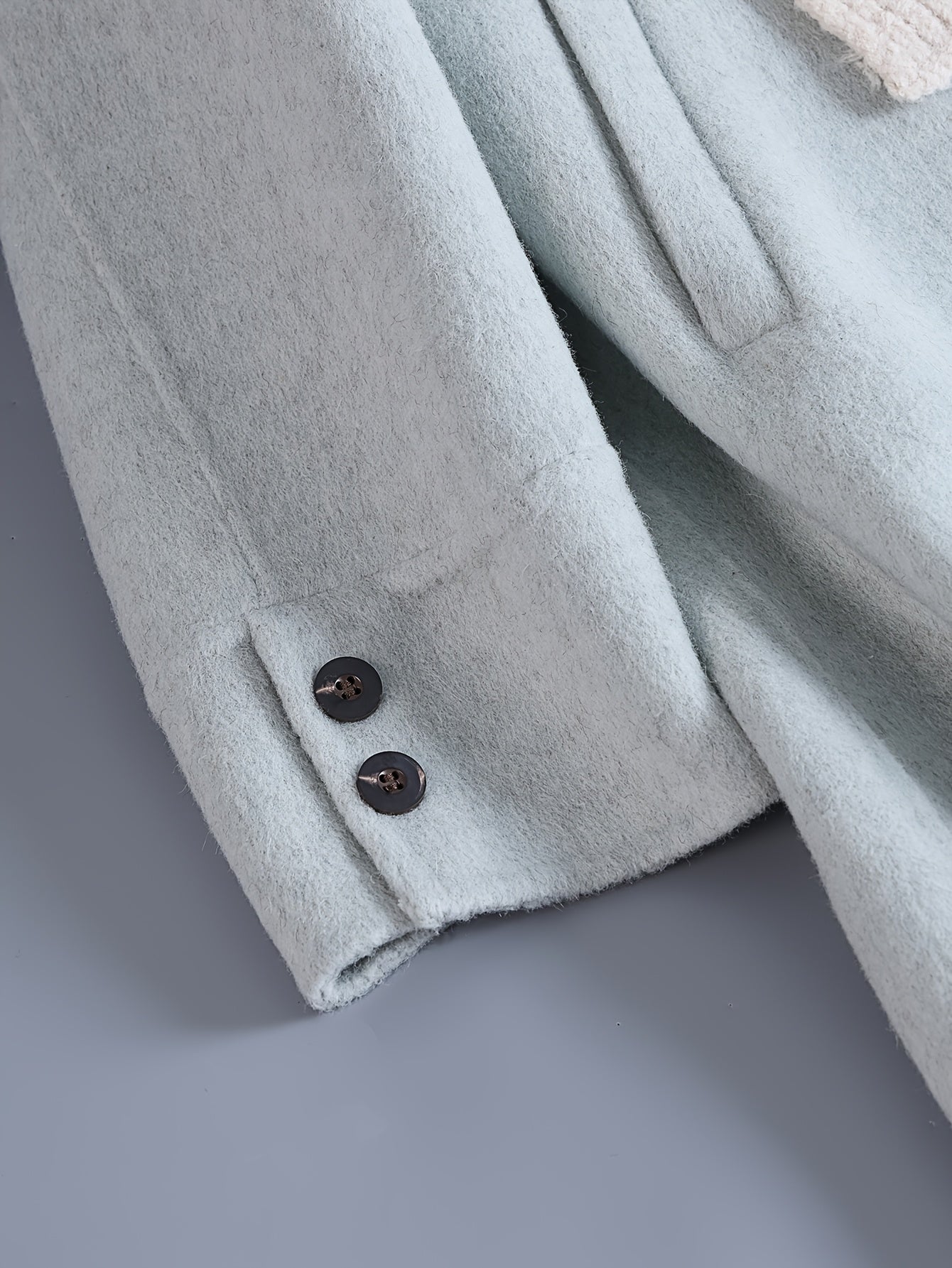 Women'S Mint Green Luxury Wool Coat - Elegant Lapel Collar Single-Breasted Winter Jacket with Pockets, Soft Warm Outerwear for Fall & Winter, Casual to Formal Events, Winter Coat, Formal Event Attire, Sophisticated Style, Durable Fabric