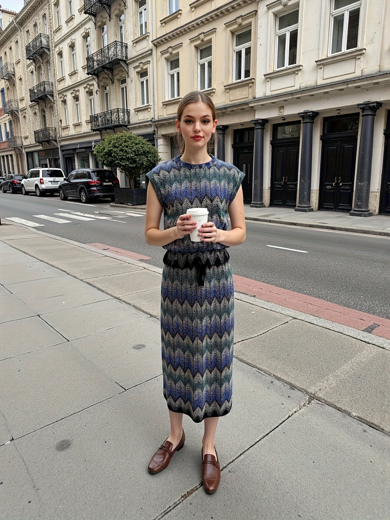 Sweet And Cool Sleeveless Top + High-waisted Long Skirt American Retro Style Two-piece Set