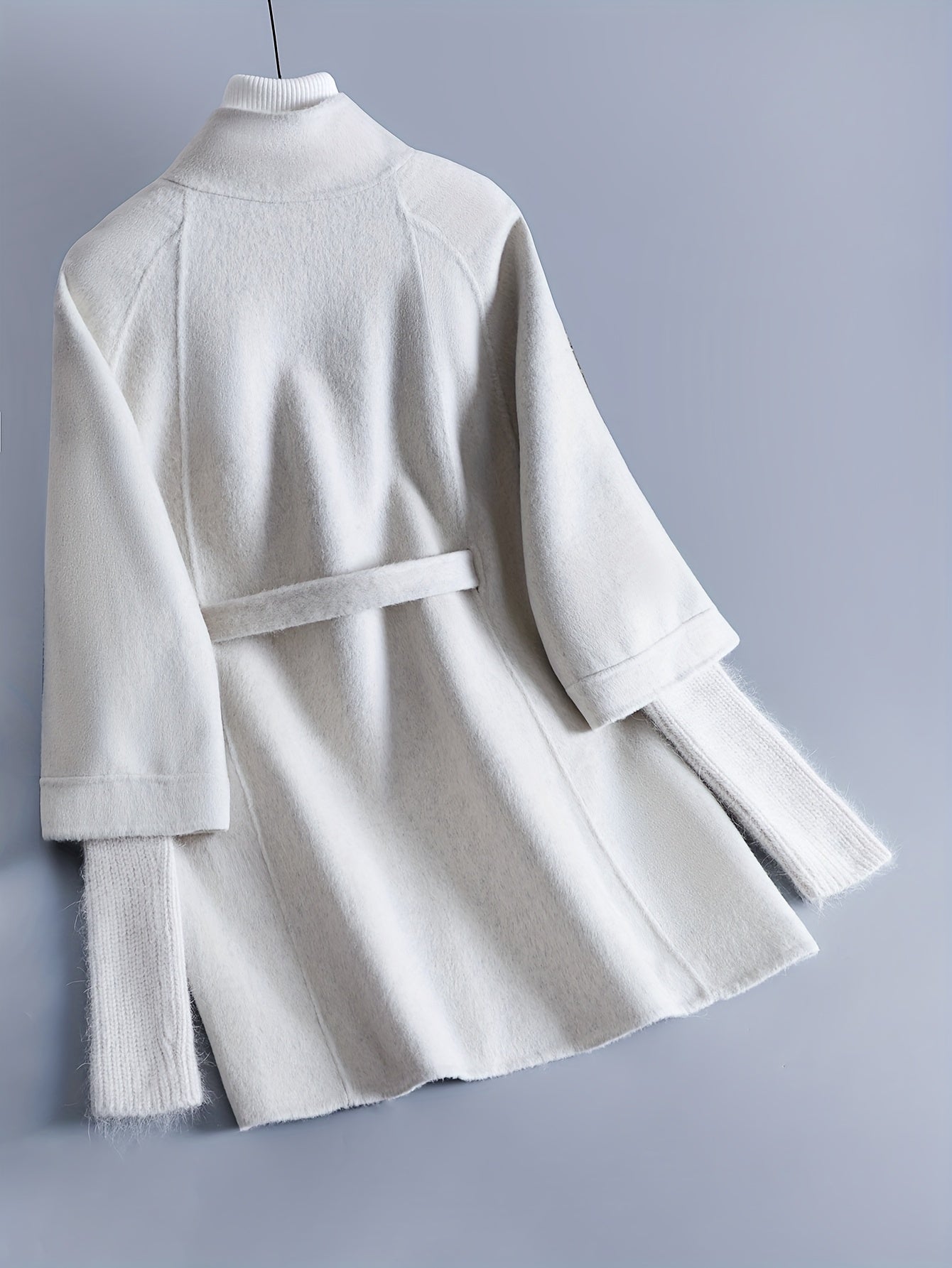 Women'S Elegant Winter Coat - Soft Warm Fleece-Lined Short Jacket with Belted Waist, Long Sleeves & Pockets, Casual Chic Outerwear for Everyday & Formal Events, Winter Jacket, Formal Event Attire, Sophisticated Style, Quality Stitching