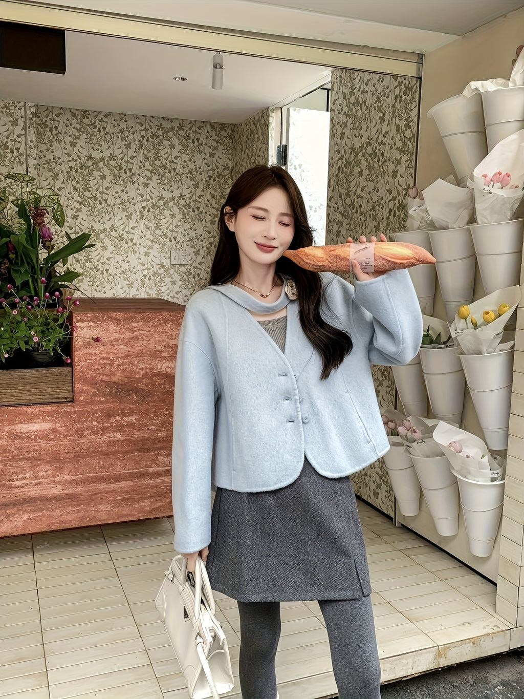 Women's Short Blazer Jacket - Cute Collar & Structured Pin, \u002FBlack\u002FNavy\u002FGrey Tailored Short Coat for Fall\u002FWinter, Casual & Professional Wear, Versatile Outerwear (Dry Clean Only)