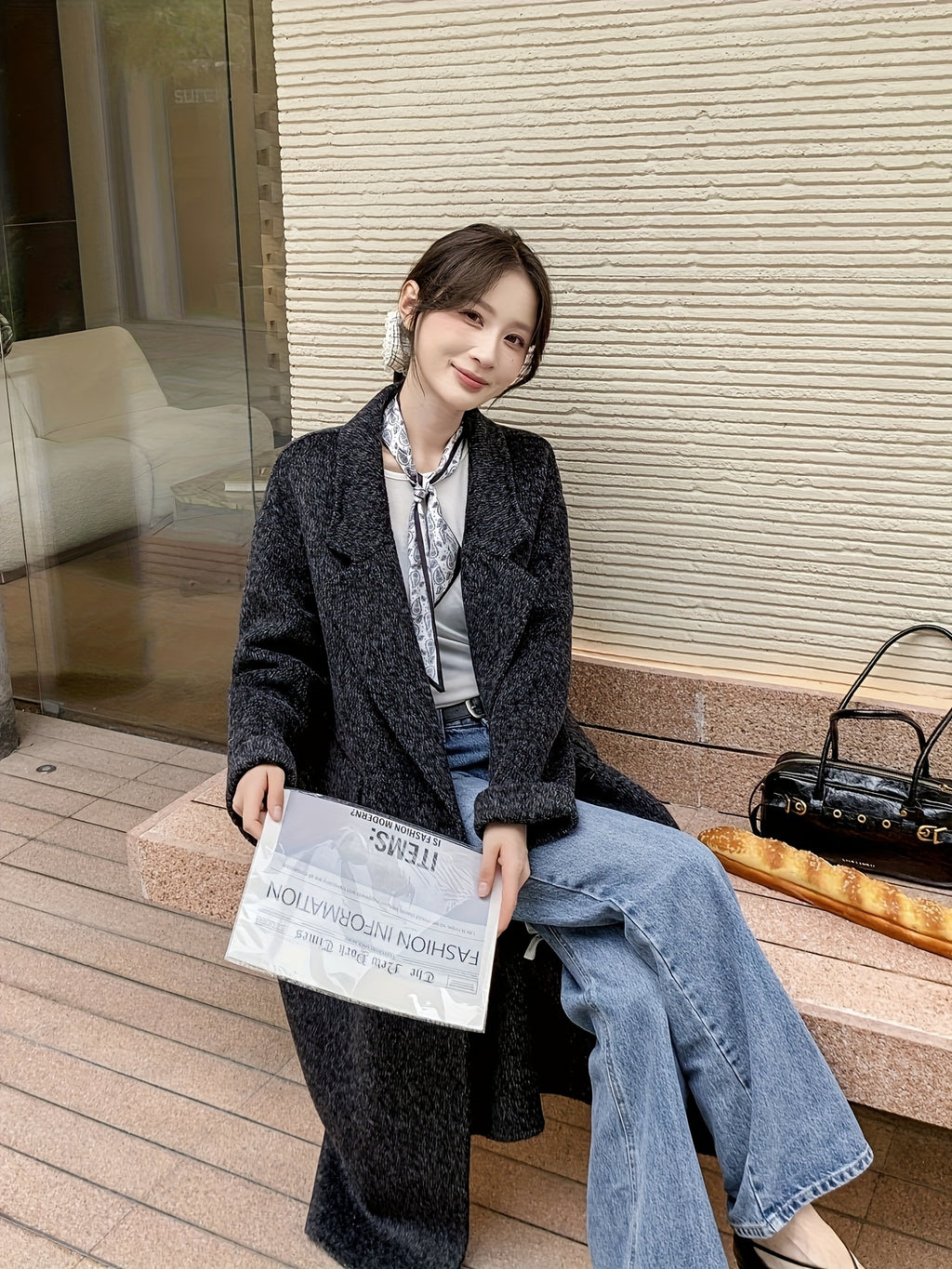 Women'S Elegant Coat - Chic Office to Party Outerwear, Structured Fit Long Jacket for Fall\u002FWinter, Non-Transparent Fabric (No Lining) - Professional & Casual Attire, Formal & Everyday Outfits - Women'S Winter Coat in \u002F