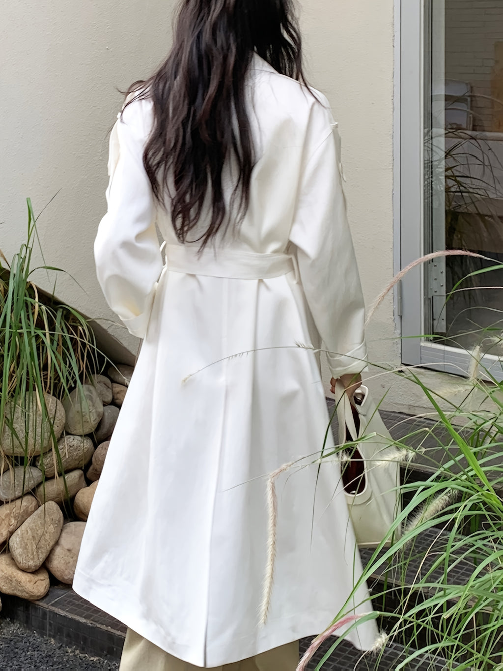 Chic Windbreaker Chic Women's Rayon Windbreaker Coat | Loose Fit, Long Sleeve, Belted, Casual & Commuter Style, Lightweight Polyester Lining, Perfect for Spring & Fall