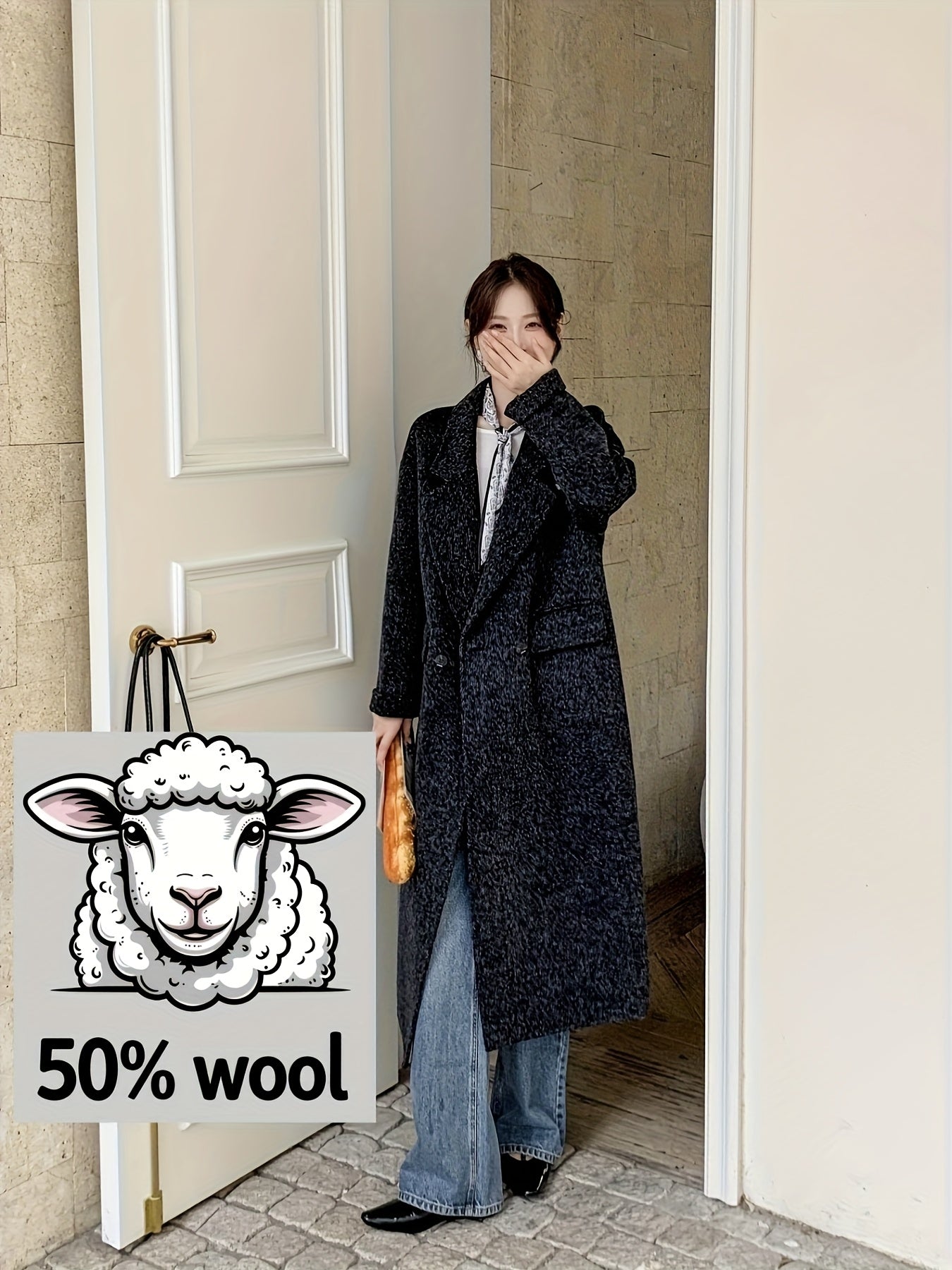 Women'S Elegant Coat - Chic Office to Party Outerwear, Structured Fit Long Jacket for Fall\u002FWinter, Non-Transparent Fabric (No Lining) - Professional & Casual Attire, Formal & Everyday Outfits - Women'S Winter Coat in \u002F