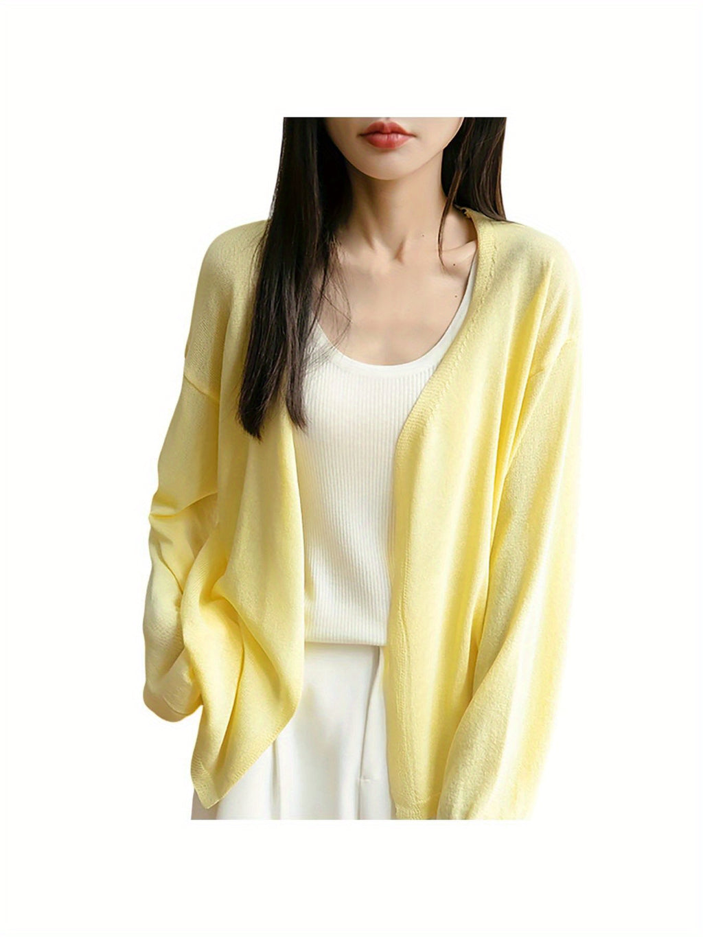 Lightweight Oversized Cardigan - Soft Grey Sweater Jacket with Collar, Long Sleeve Winter Coat for Layering, Machine Washable Loose Fit Outerwear (No Buttons\u002FLaces) - Casual to Professional Fall Winter Wear