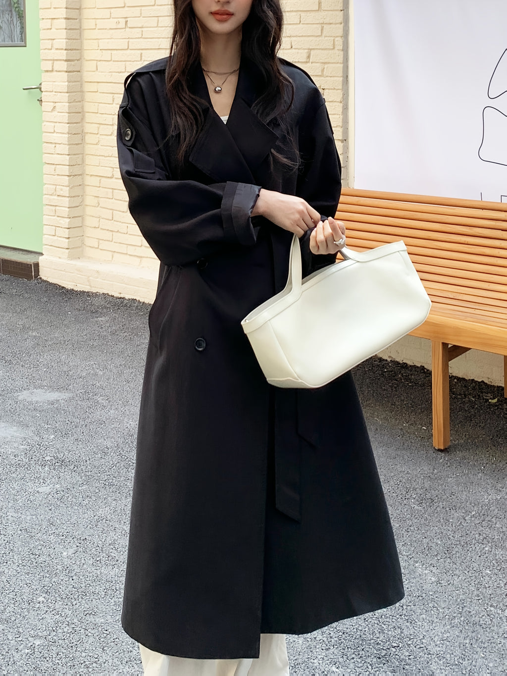 Chic Windbreaker Chic Women's Rayon Windbreaker Coat | Loose Fit, Long Sleeve, Belted, Casual & Commuter Style, Lightweight Polyester Lining, Perfect for Spring & Fall