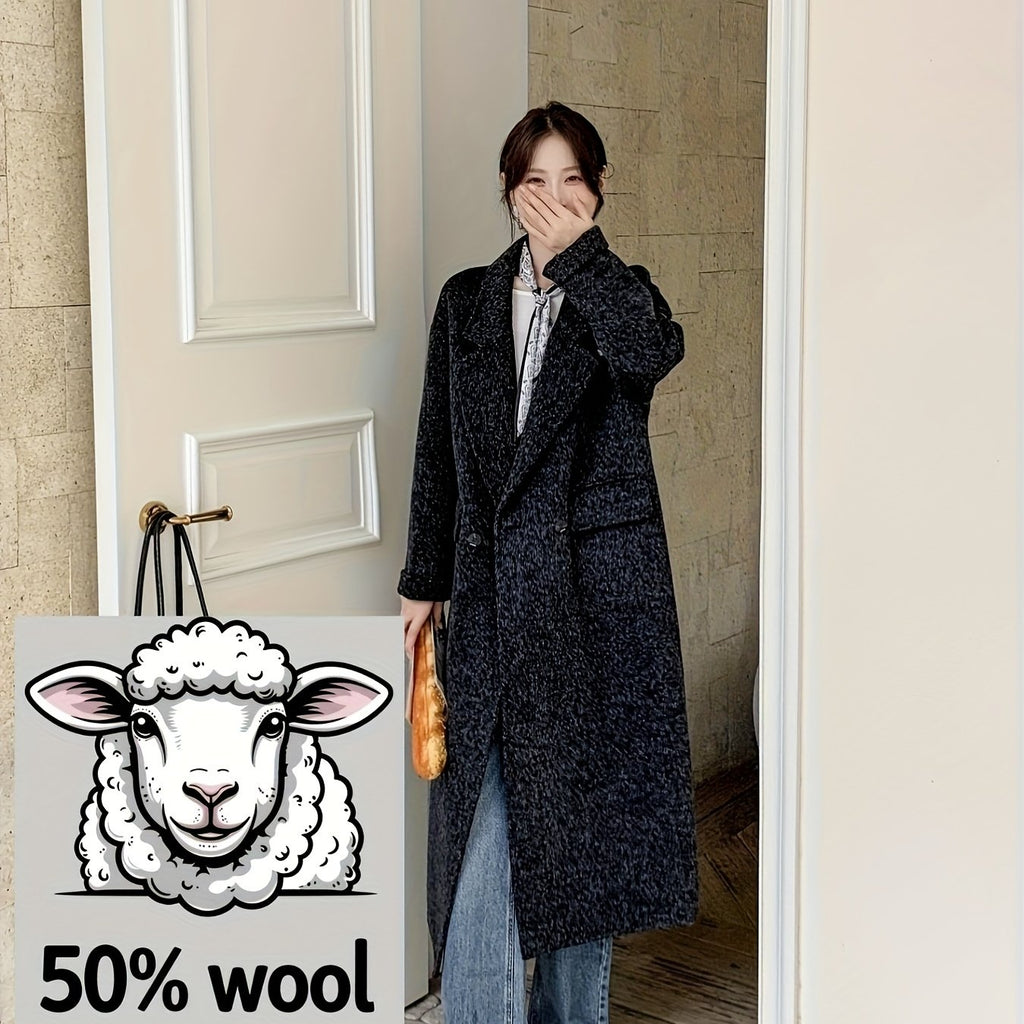 Women'S Elegant Coat - Chic Office to Party Outerwear, Structured Fit Long Jacket for Fall\u002FWinter, Non-Transparent Fabric (No Lining) - Professional & Casual Attire, Formal & Everyday Outfits - Women'S Winter Coat in \u002F