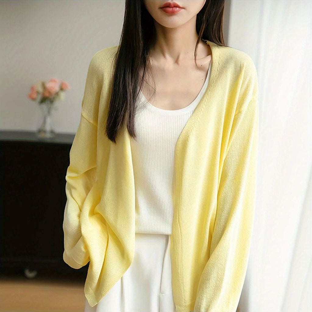Lightweight Oversized Cardigan - Soft Grey Sweater Jacket with Collar, Long Sleeve Winter Coat for Layering, Machine Washable Loose Fit Outerwear (No Buttons\u002FLaces) - Casual to Professional Fall Winter Wear