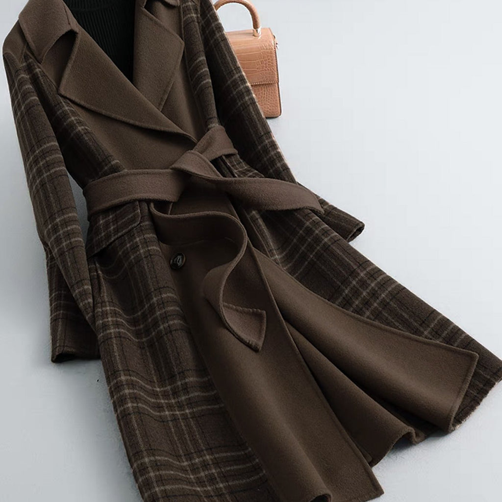 Women'S Elegant Long Coat - Chic Office to Party Outerwear, Structured H-Silhouette, Long Formal & Everyday Jacket for Fall\u002FWinter, Brown\u002F, Winter Fashion, Classic Design, Professional Women